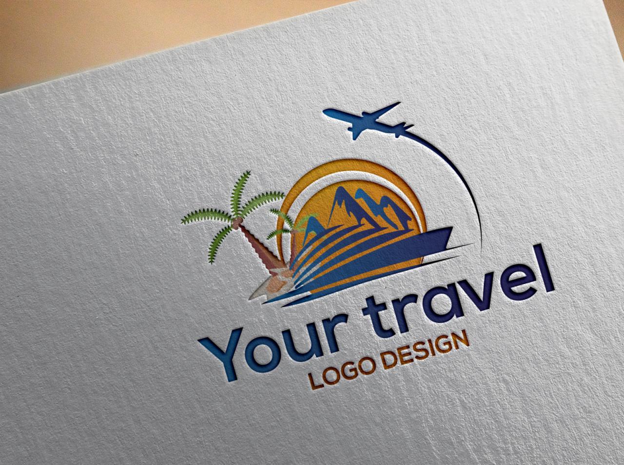 travel agency logo design vector free download
