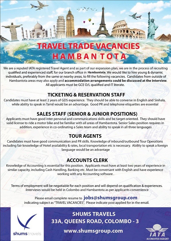 travel agency job vacancy near me
